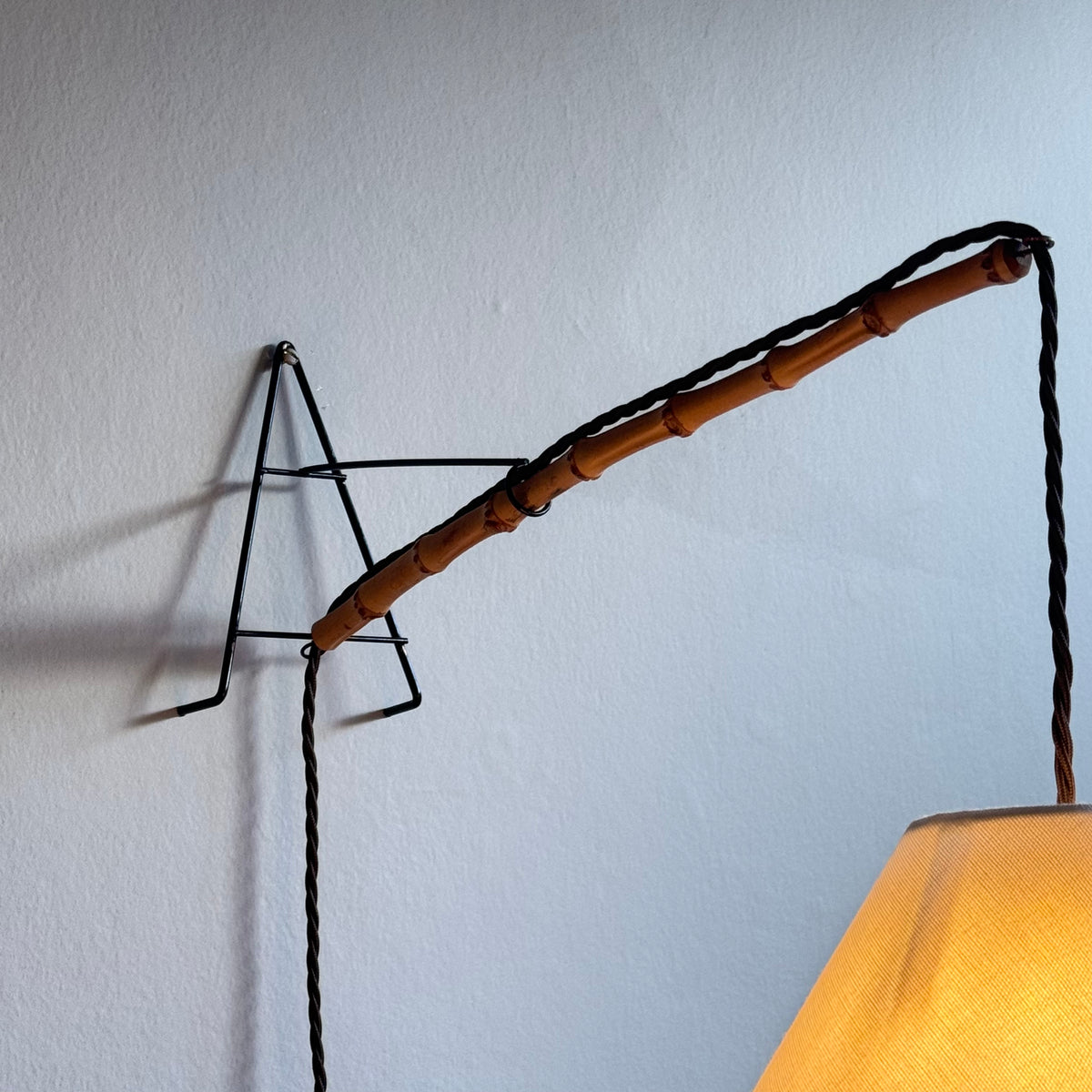 Wire and Bamboo Wall Light/ 1950s