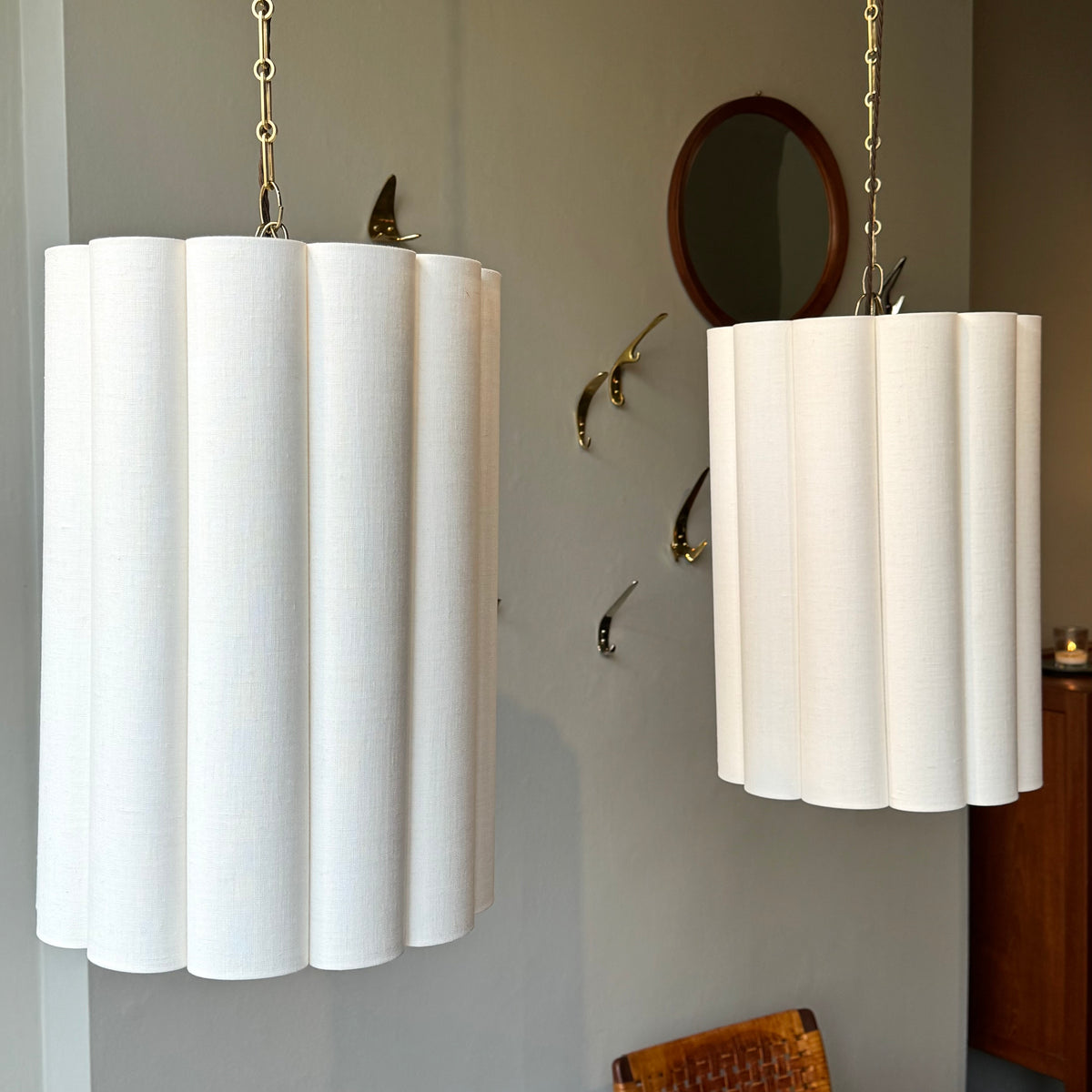 Large Scalloped Pendant Light/ Italy, 1960s (1 of 1)