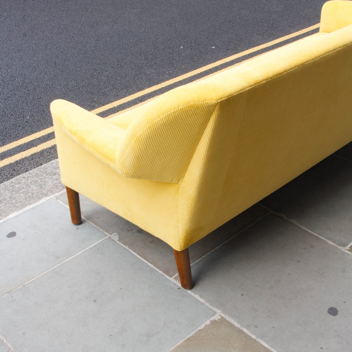 Yellow Corduroy Four Seater Sofa Ejner Larsen Aksel Bender Madsen