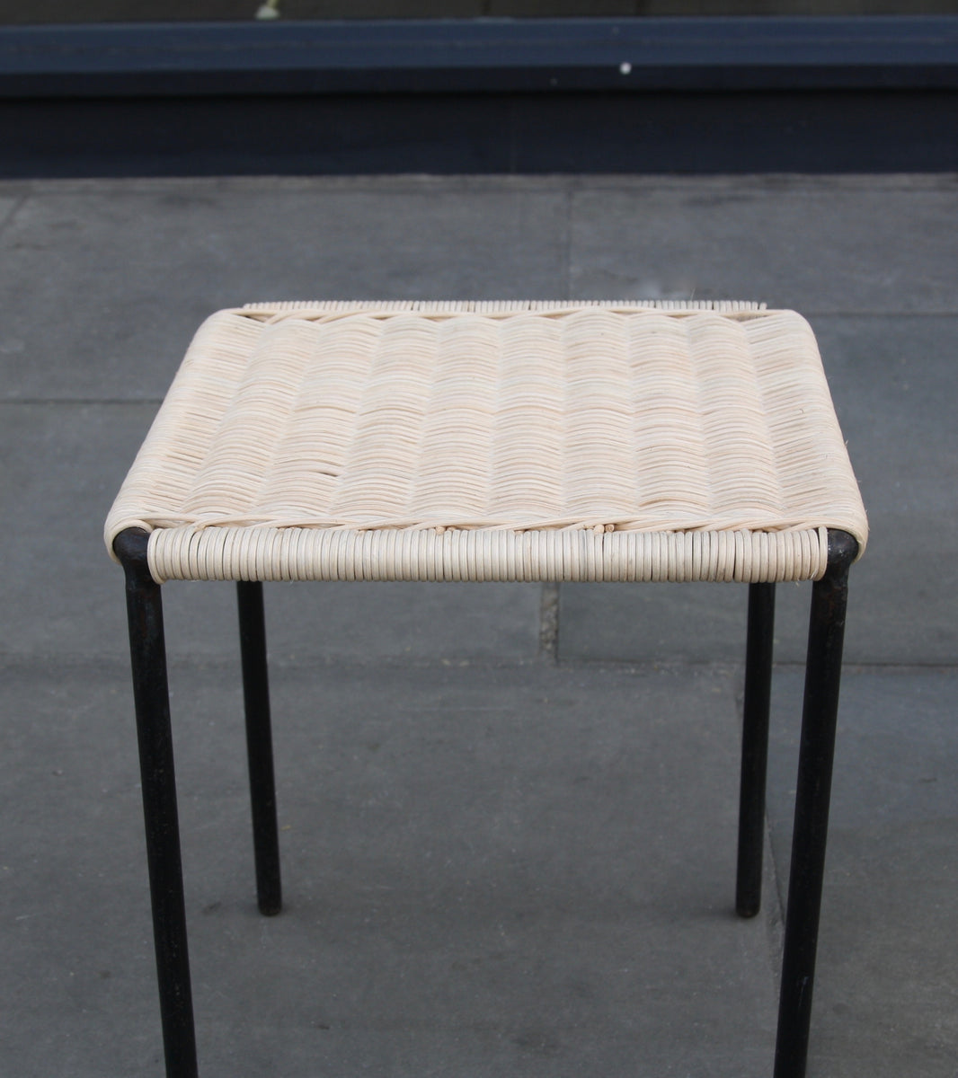 Small Square Wicker Table / Carl Auböck II