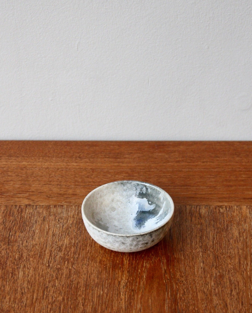 Small Bowl / White & Soft Blue / Shape #7, Glaze B