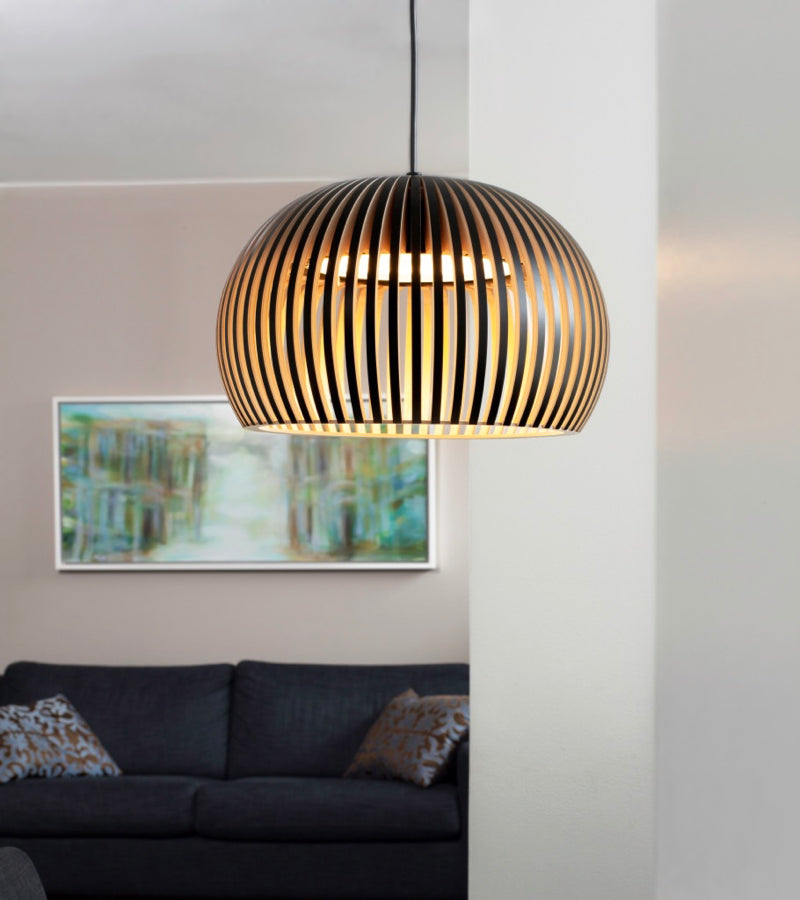 Birch wood Pendants for the home or office Atto 5000 in colour Black
