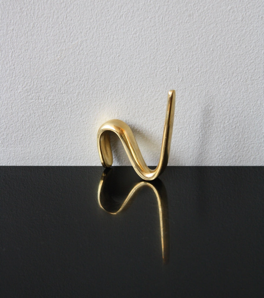 S Hook knob hanger solid brass Carl Auböck elegant