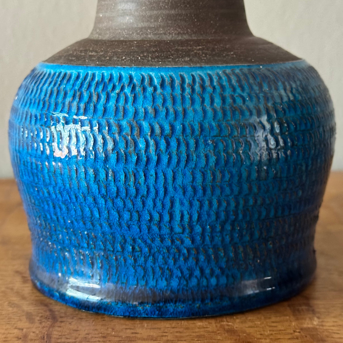 Blue Stoneware/ Table Lamp #4/ Nils Kähler, Denmark/ 1960s