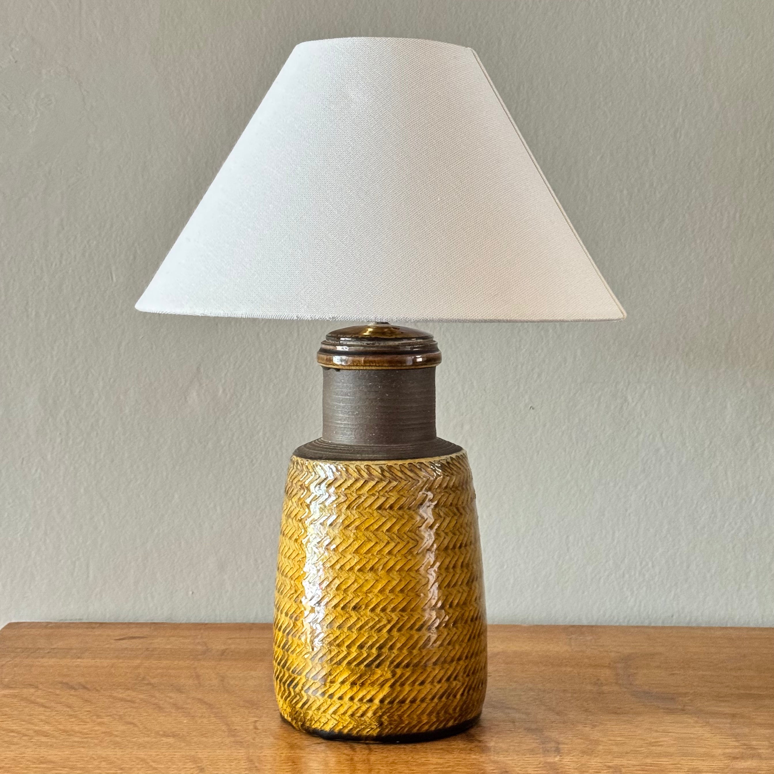 Mid-Century Yellow Stoneware Table Lamp #2 Nils Kähler, Denmark