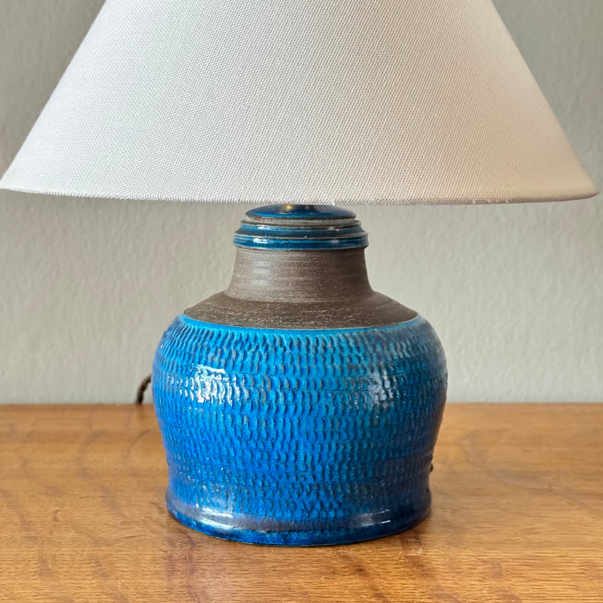 Blue Stoneware/ Table Lamp #4/ Nils Kähler, Denmark/ 1960s
