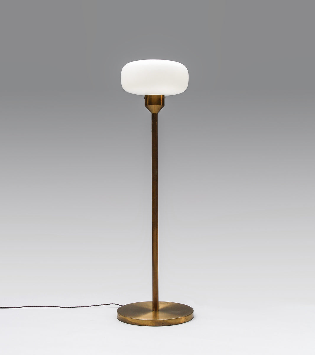 Brass and Opal Glass/ Floor Lamp / Hotel Praha, 1970s