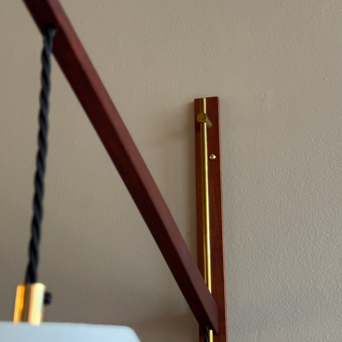 Teak & Brass Wall Light/ Denmark, 1950s