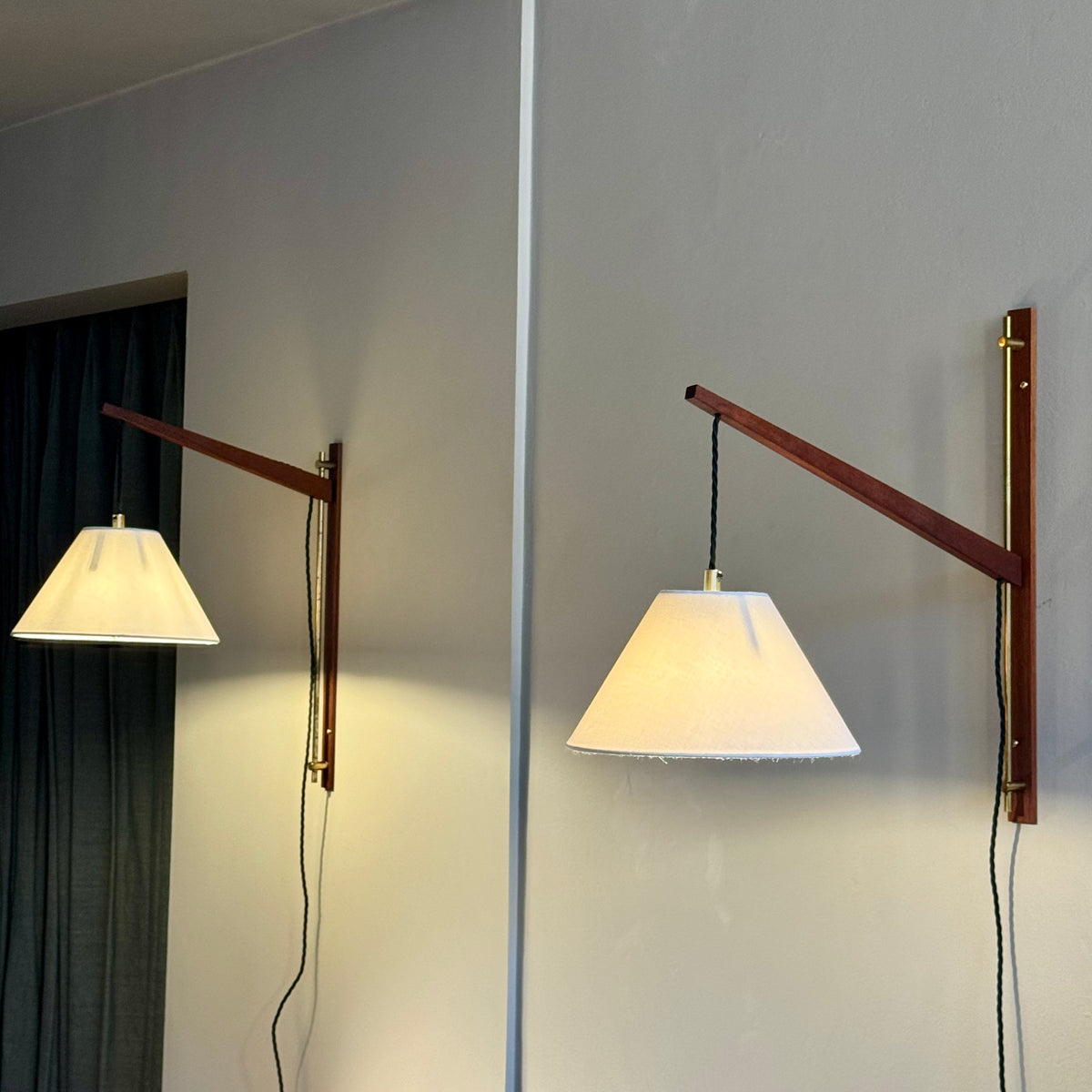 Teak & Brass Wall Light/ Denmark, 1950s