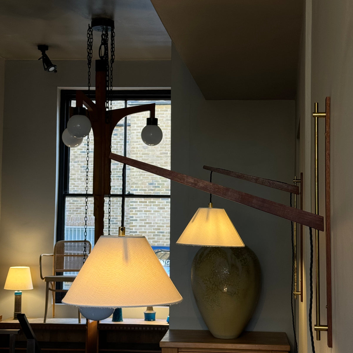 Teak & Brass Wall Light/ Denmark, 1950s