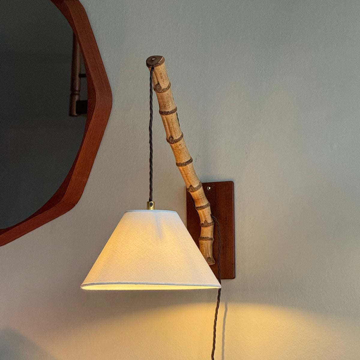 Bamboo Wall Light/ Danish, 1950s