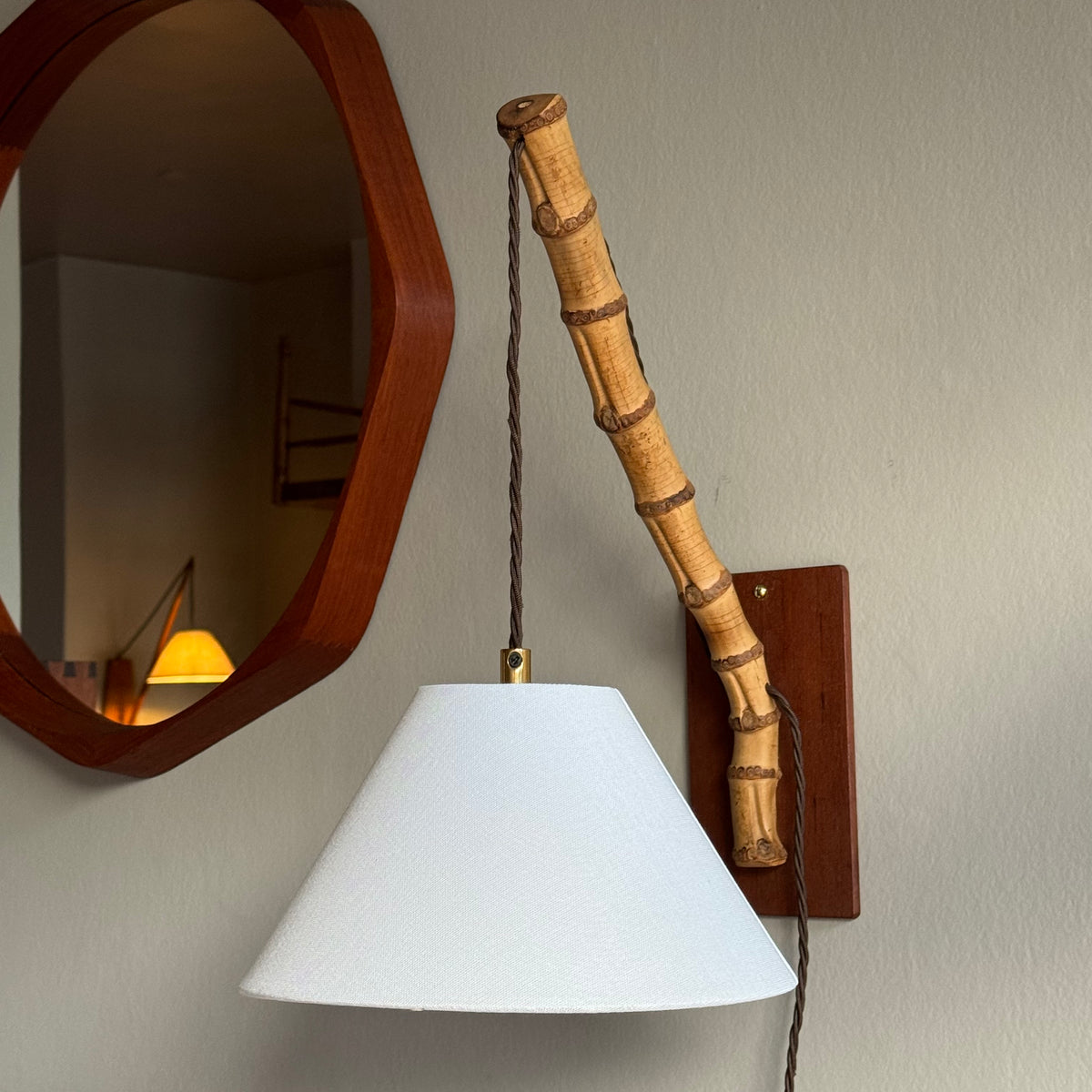 Bamboo Wall Light/ Danish, 1950s