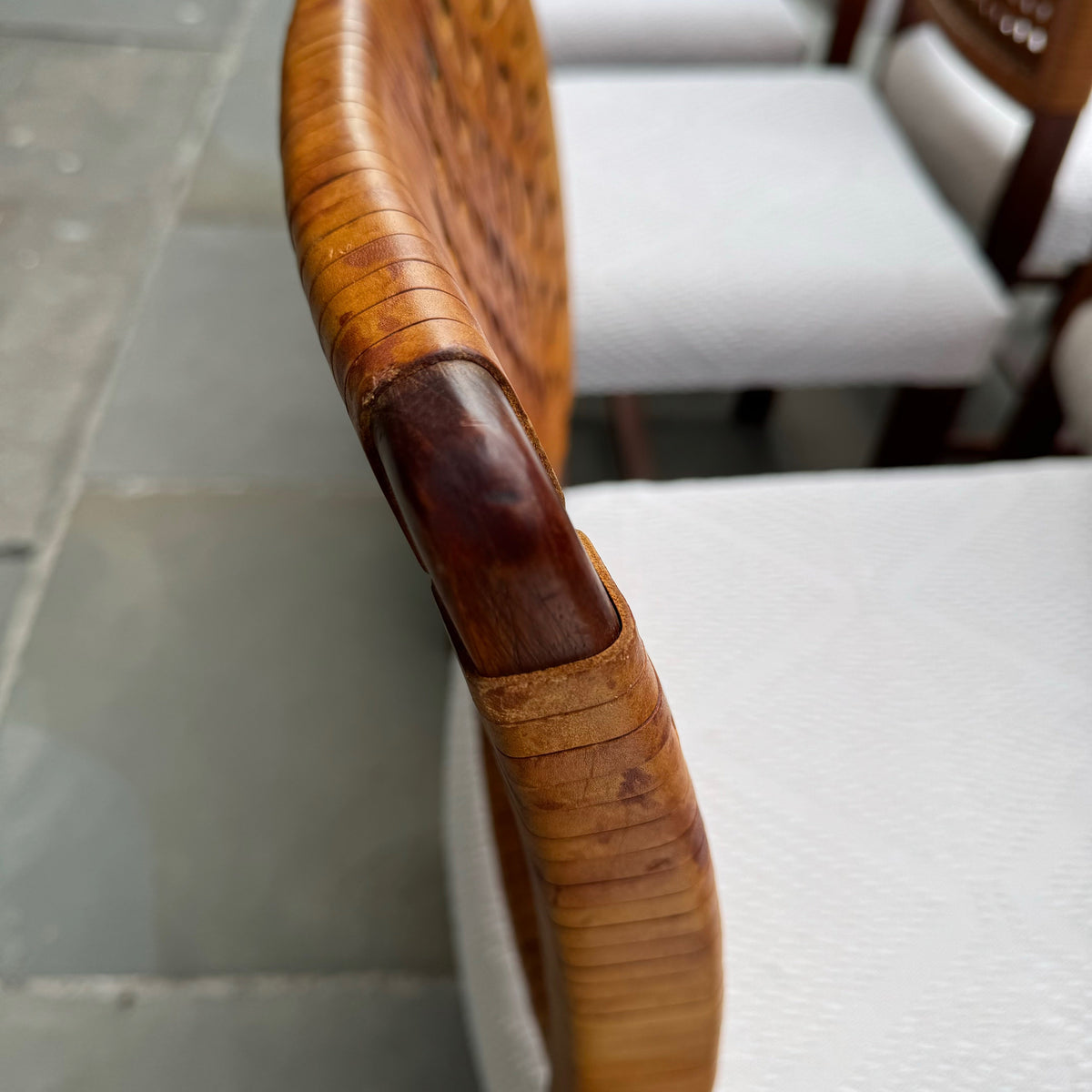 Eight Teak & Leather Chairs/ Carl-Gustaf Hiort af Ornäs, Finland, 1950s