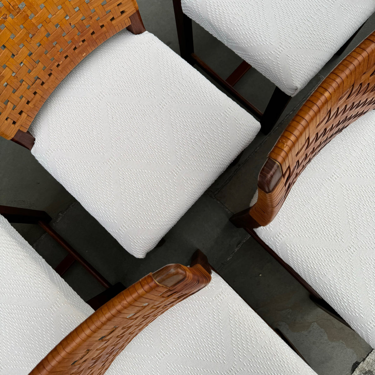 Eight Teak & Leather Chairs/ Carl-Gustaf Hiort af Ornäs, Finland, 1950s