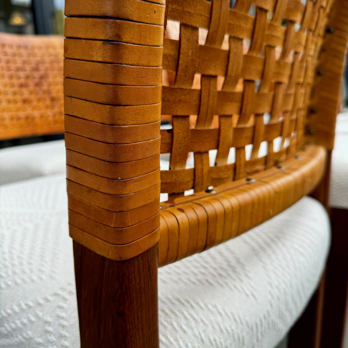 Eight Teak & Leather Chairs/ Carl-Gustaf Hiort af Ornäs, Finland, 1950s