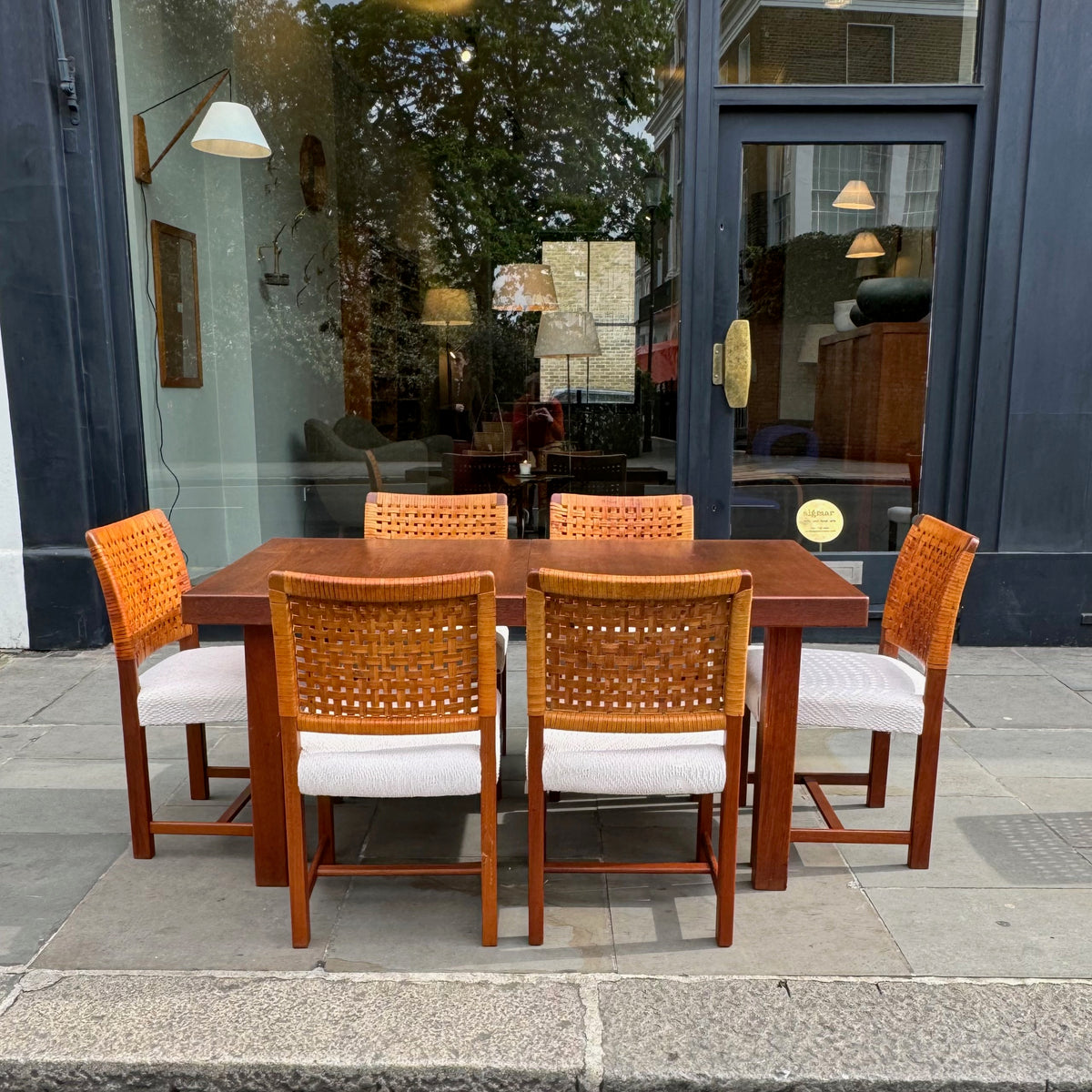 Näyttely Dining Table & Eight Chairs/ Carl-Gustaf Hiort af Ornäs, Finland, 1950s