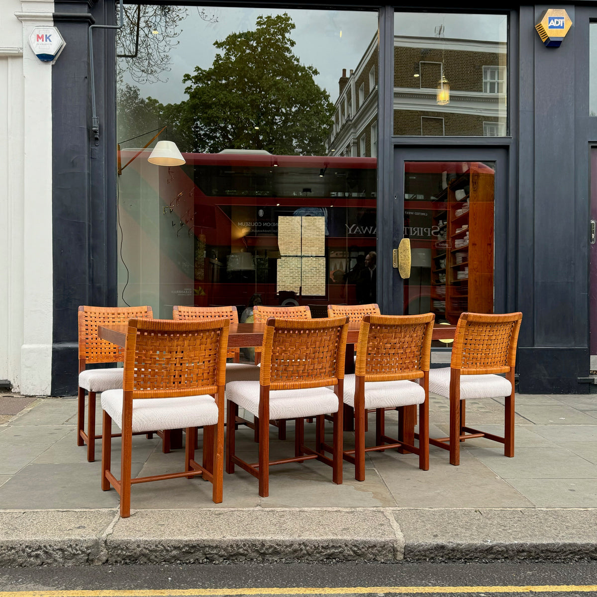 Eight Teak & Leather Chairs/ Carl-Gustaf Hiort af Ornäs, Finland, 1950s