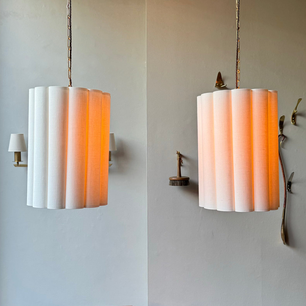 Large Scalloped Pendant Light/ Italy, 1960s (2 of 2)