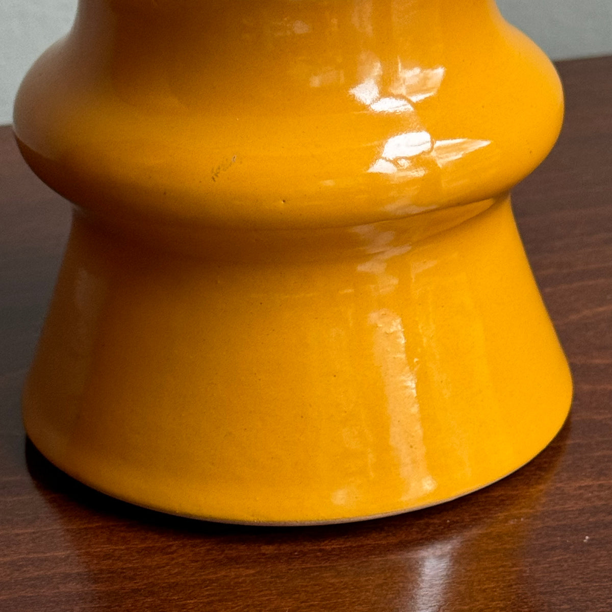 Yellow Ceramic & Opal Glass Table Lamp/ Ivan Jakeš/ Czechia, 1960s