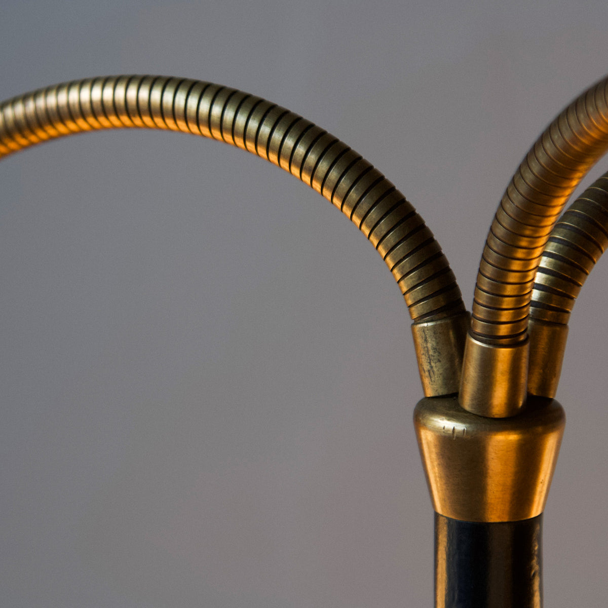 Three Headed Floor Lamp with 'Atomic' Style Base / Danish 1950s