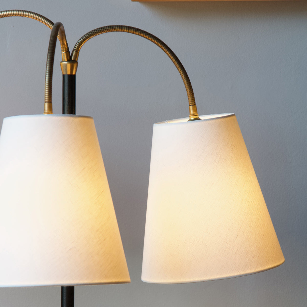 Three Headed Floor Lamp with 'Atomic' Style Base / Danish 1950s