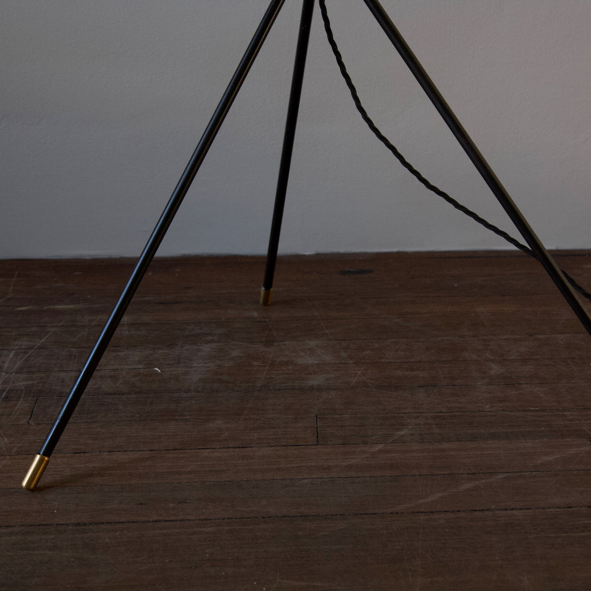 Three Headed Floor Lamp with 'Atomic' Style Base / Danish 1950s