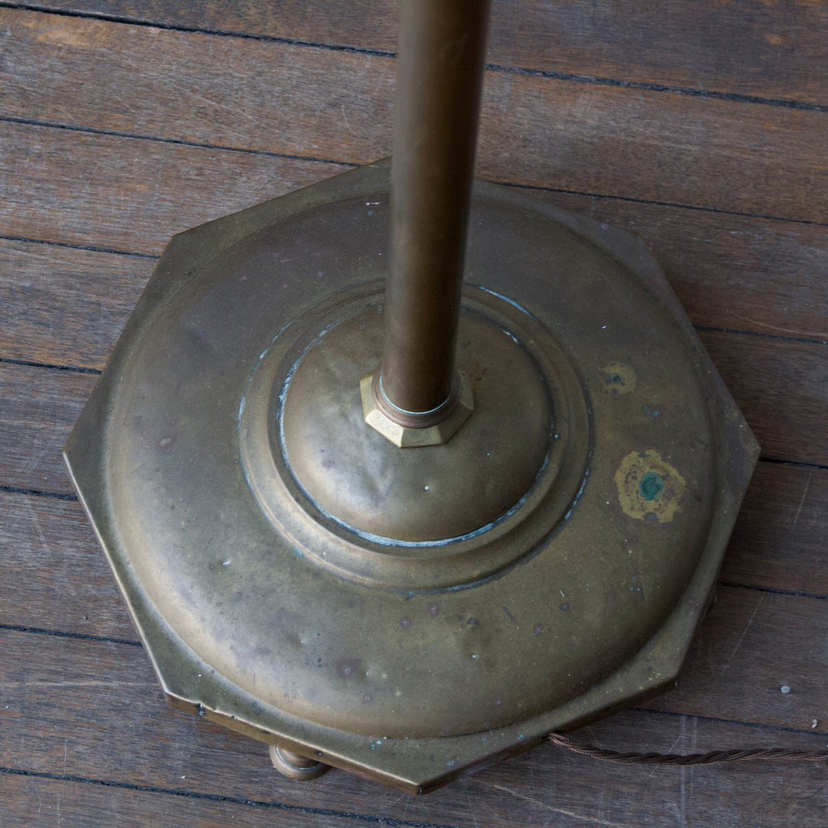 Edwardian Brass Floor Lamp / England, c.1910