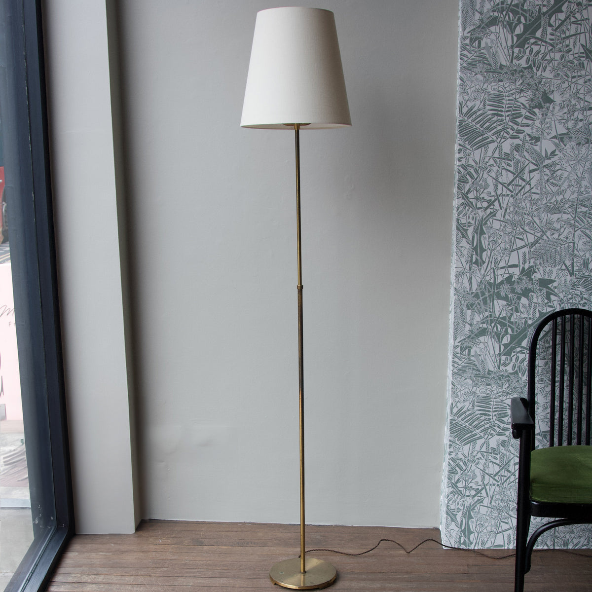 Telescopic Brass Floor Lamp/ Danish, 1940s