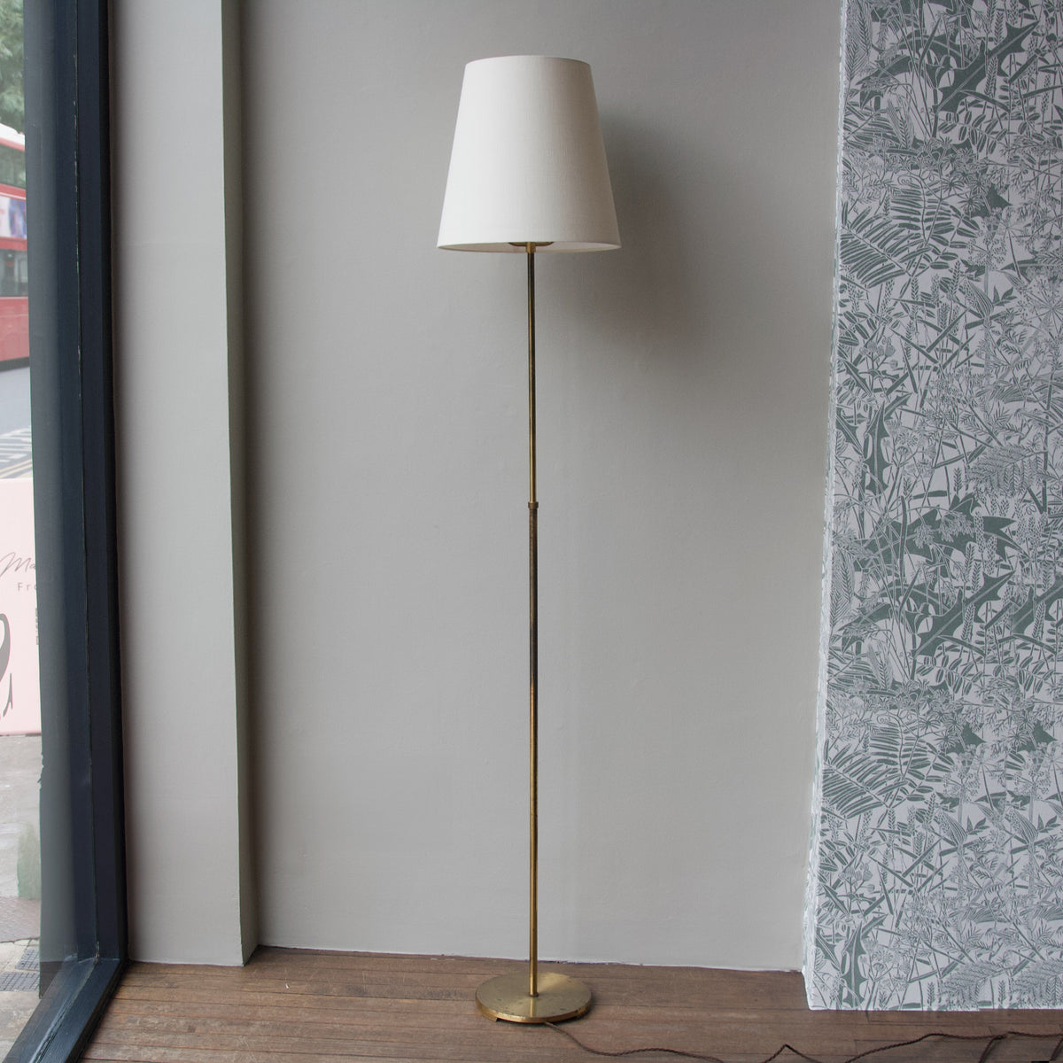 Telescopic Brass Floor Lamp/ Danish, 1940s