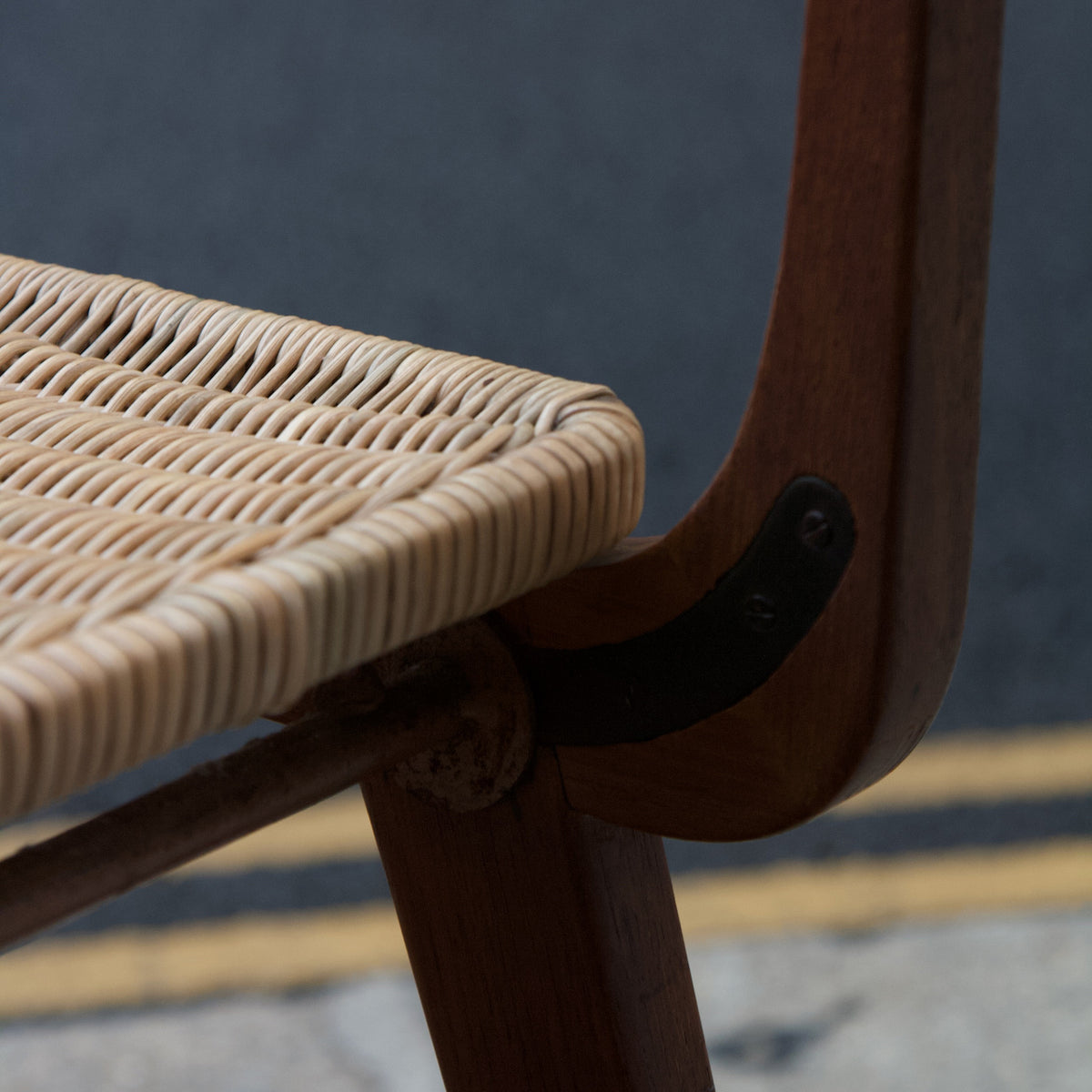 Teak & Wicker Chair/ French, 1950s