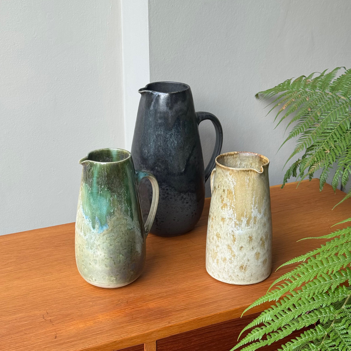 Stoneware Jug/ Green Glaze
