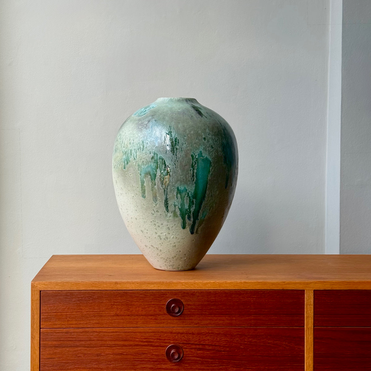 Medium Baluster Vase/ Green Glaze