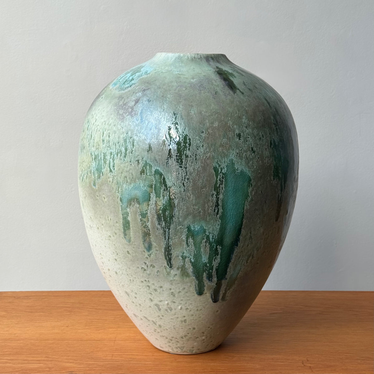Medium Baluster Vase/ Green Glaze
