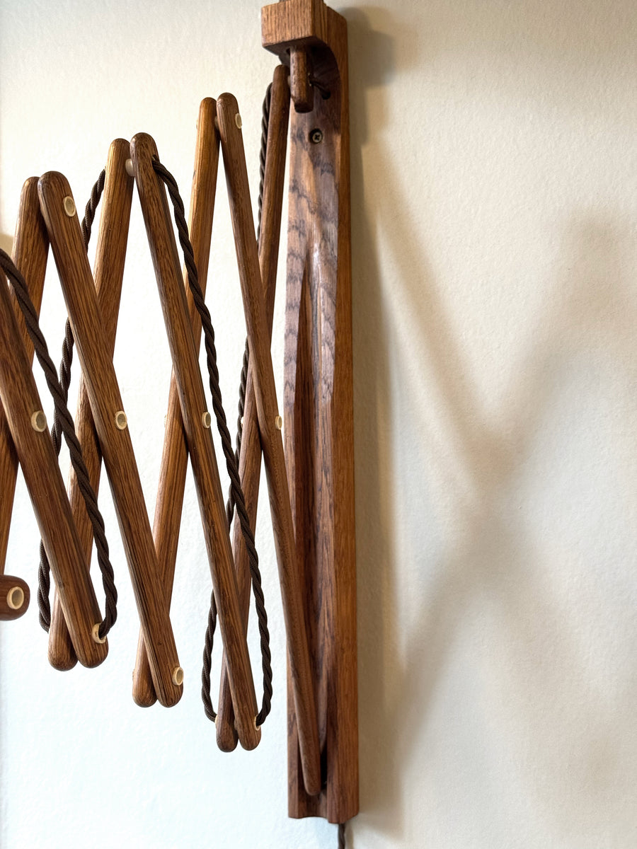 Medium Oak 'Sax' Wall Lamp #2/ Erik Hansen/ for Le Klint, 1952