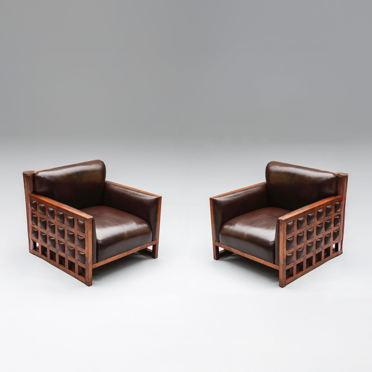 A pair of Cubist Armchairs / Zbyněk Hřivnáč for the Hotel Praha/ 1970s