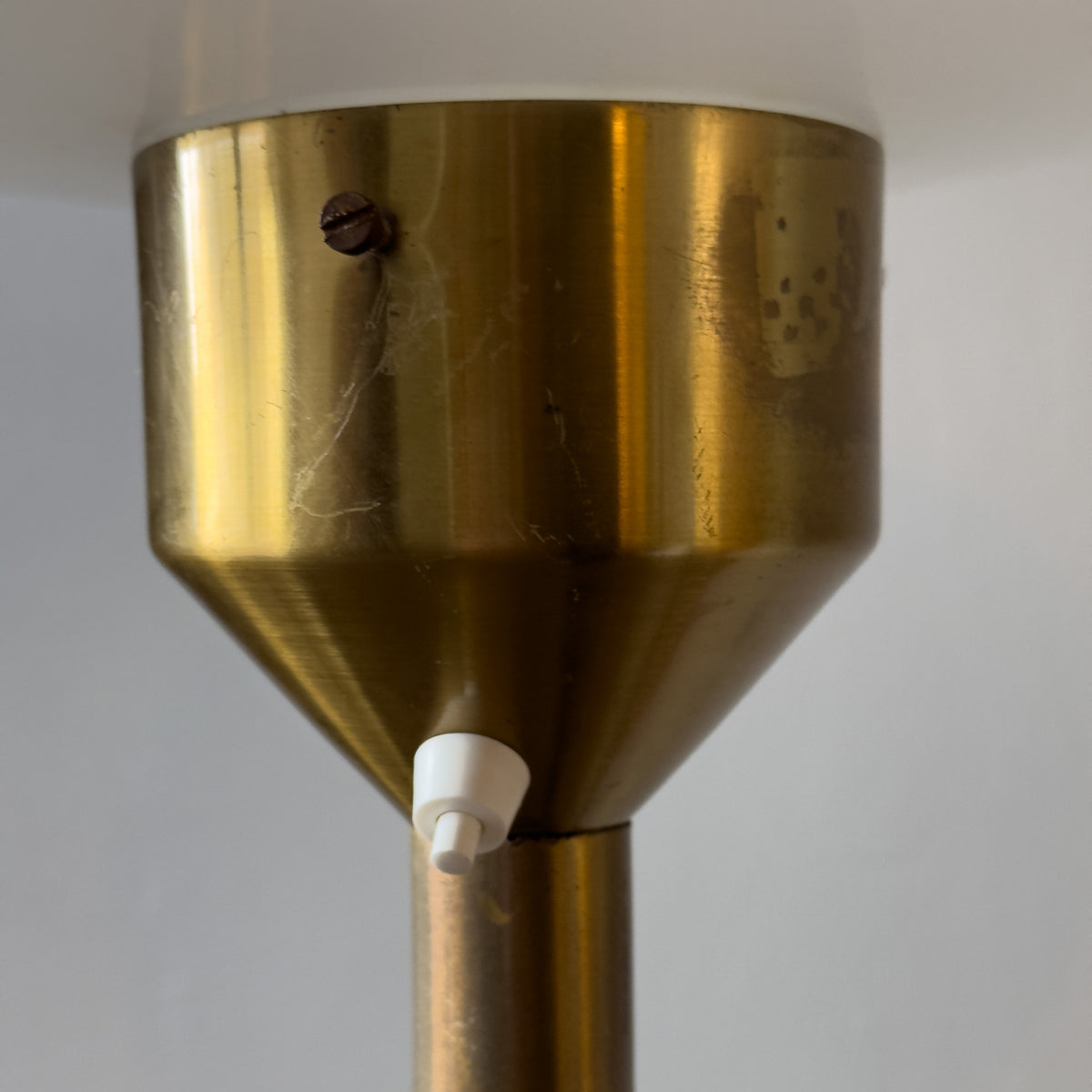 Brass and Opal Glass/ Floor Lamp / Hotel Praha, 1970s