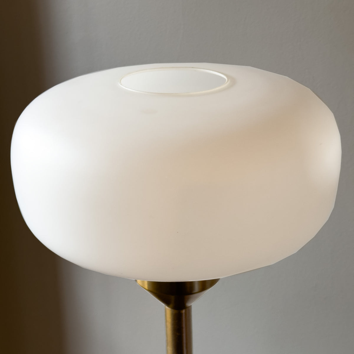 Brass and Opal Glass/ Floor Lamp / Hotel Praha, 1970s