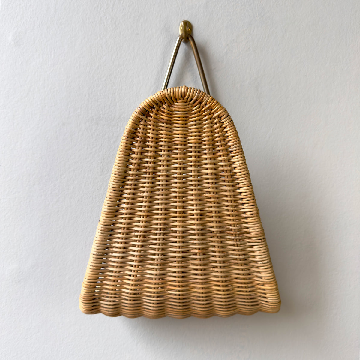 Wall-Mounted Wicker/ Magazine Rack/ Carl Auböck II, 1950s