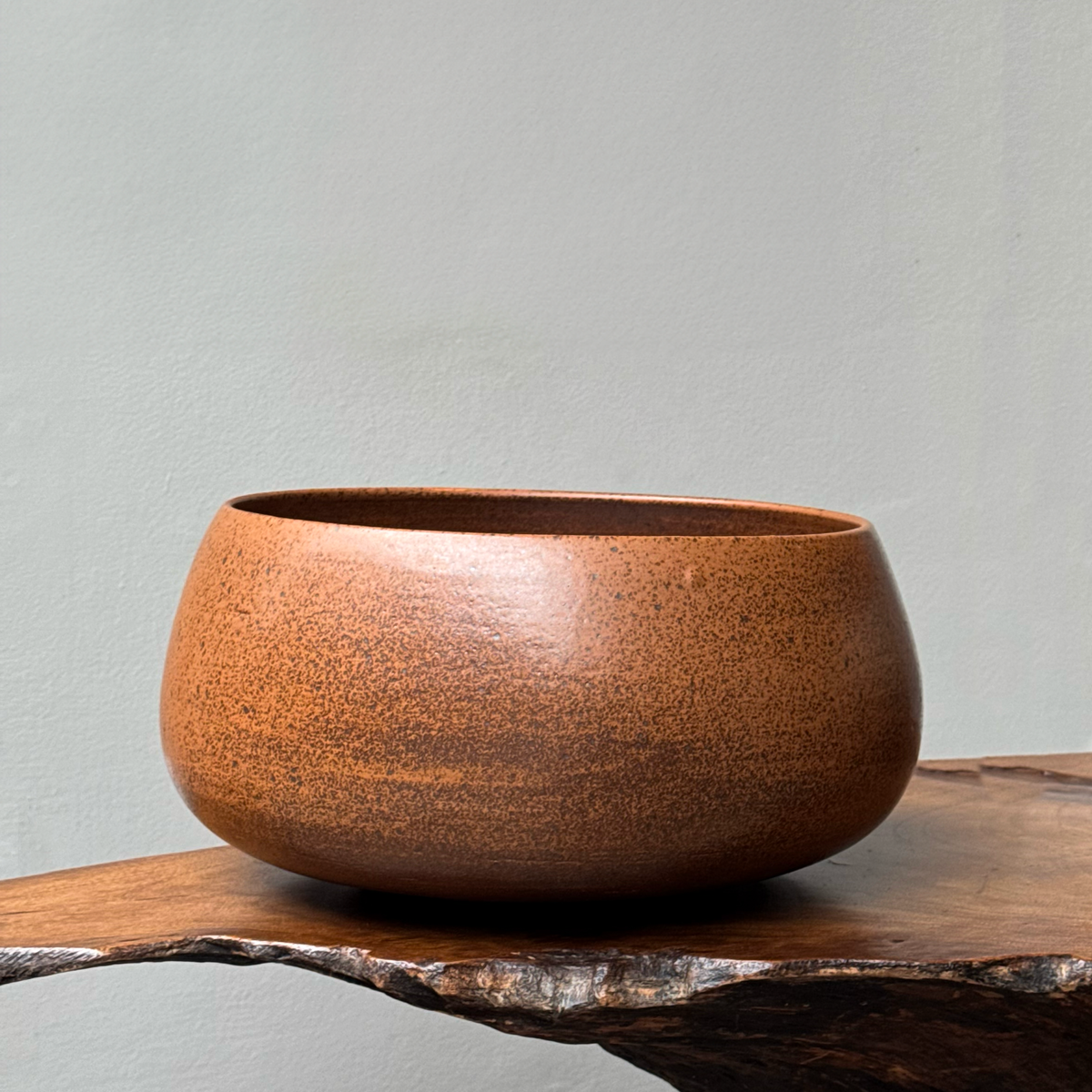 Large Stoneware Planer/ Orange & Brown