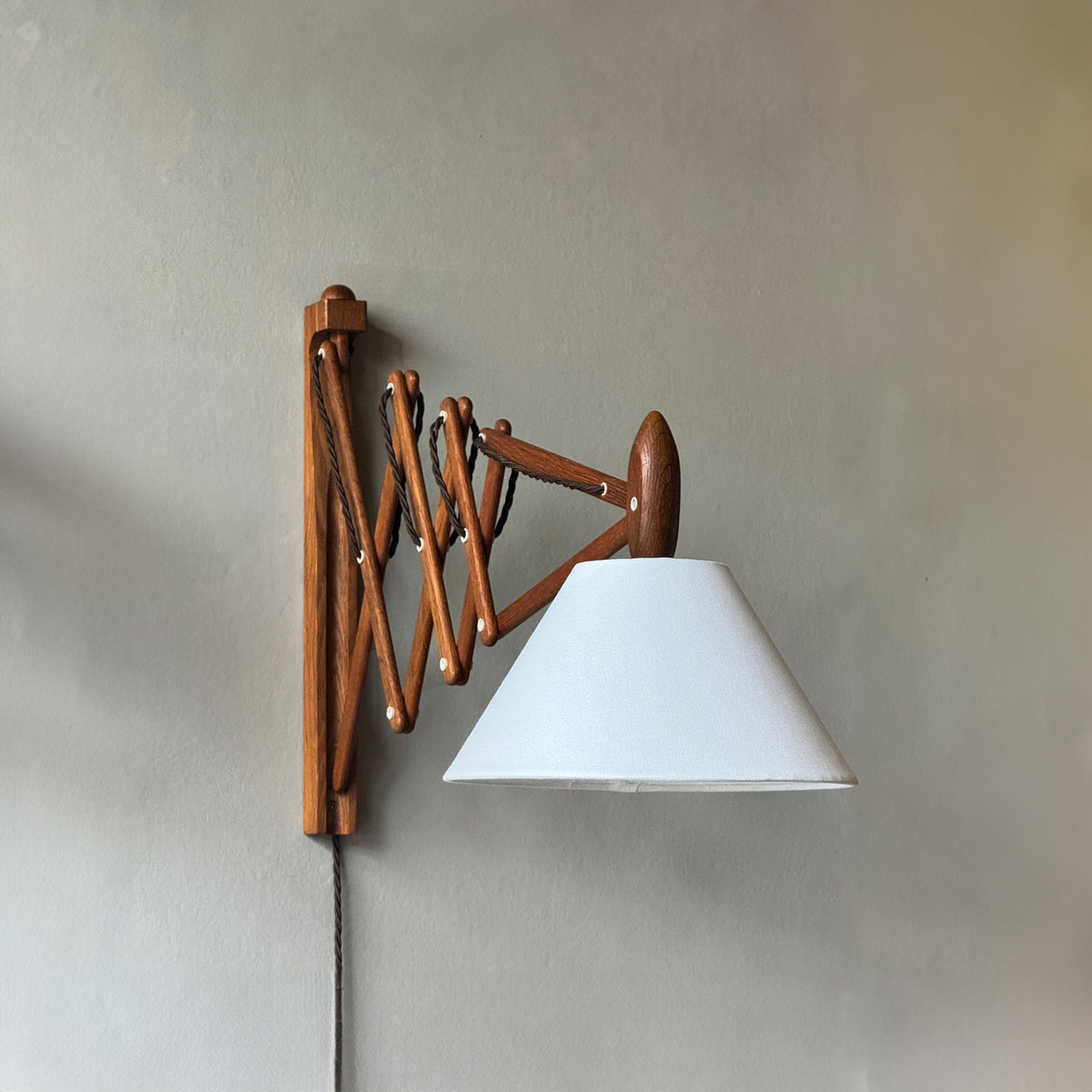 Medium Oak 'Sax' Wall Lamp #1/ Erik Hansen/ for Le Klint, 1952