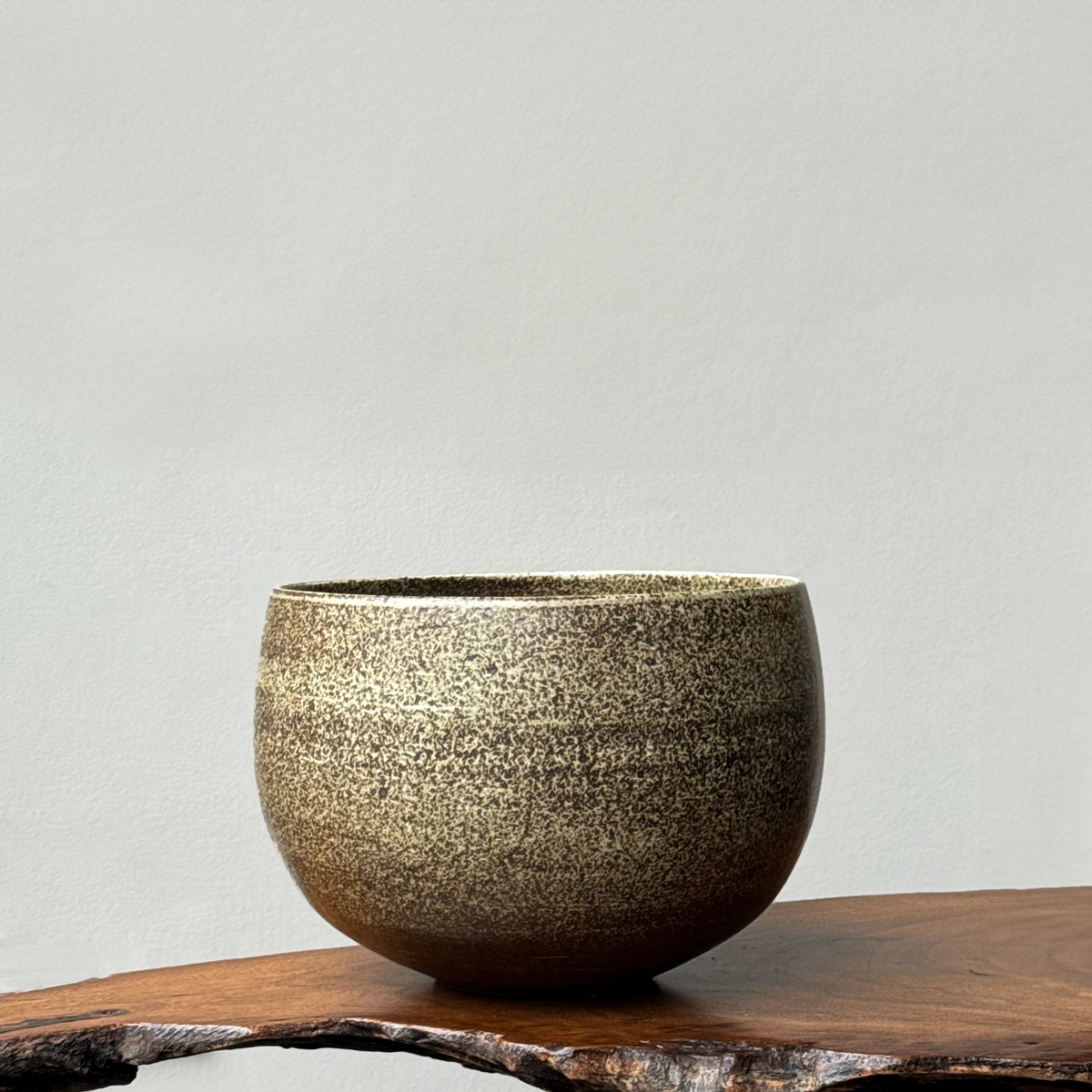 Large Stoneware Planter/ Brown & Beige