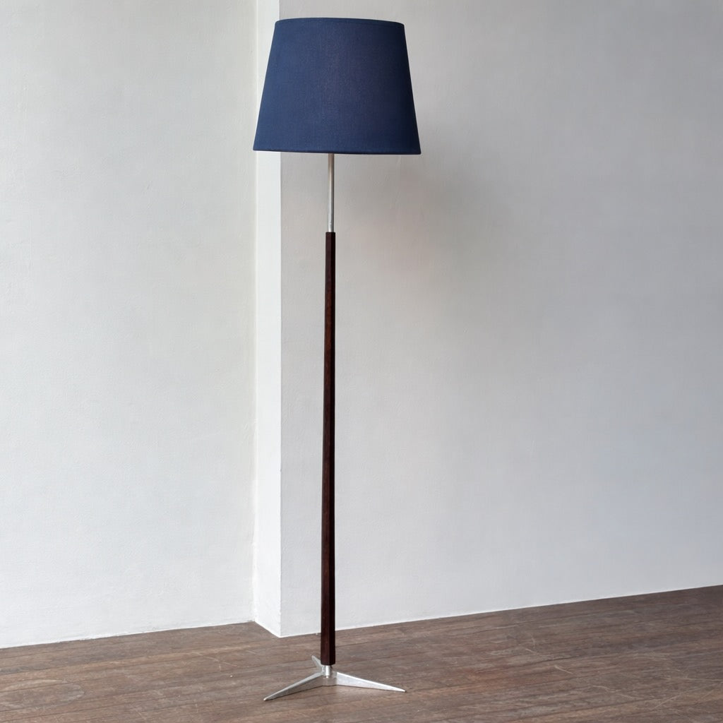 Rosewood & Brushed Metal/ Tripod Base Floor Lamp/ Danish, 1950s ...