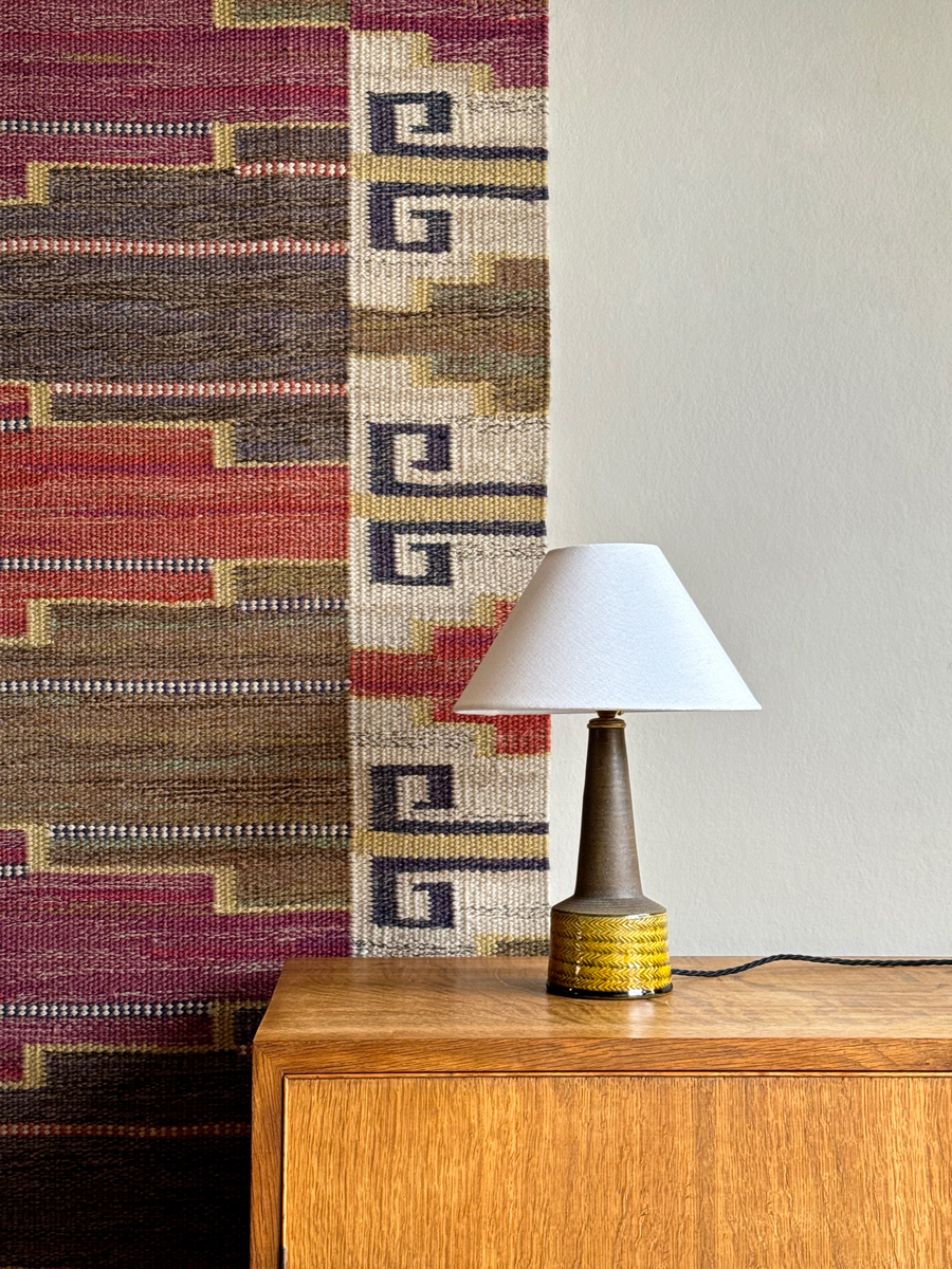 Yellow Stoneware/ Table Lamp #2/ Nils Kähler, Denmark/ 1960s