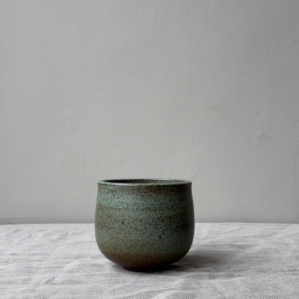 Small Stoneware Planter #2/ Blue & Brown
