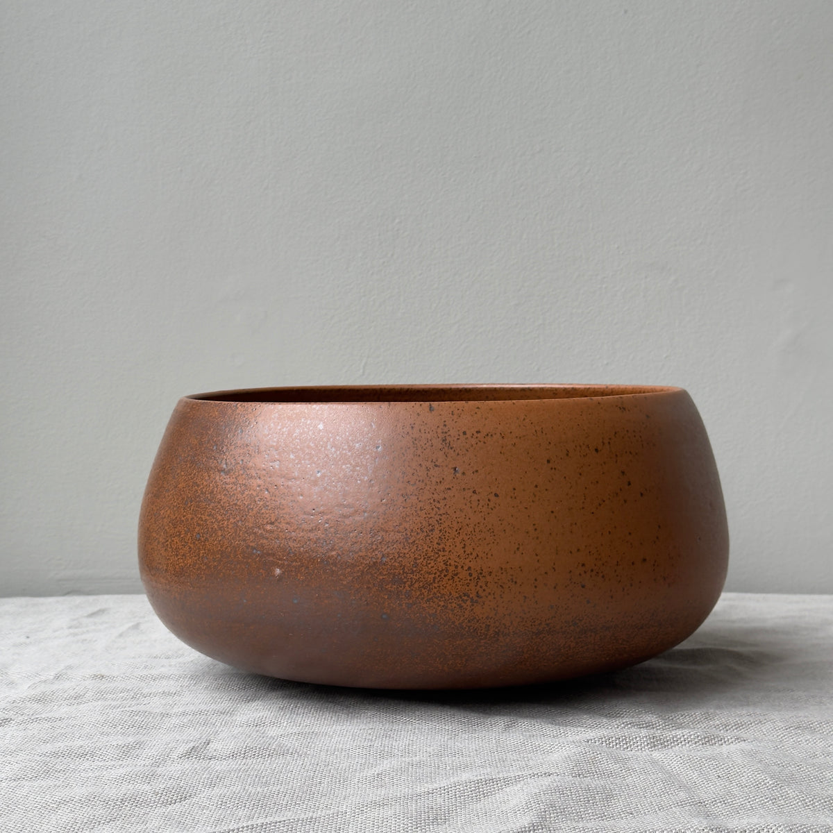Large Stoneware Planer/ Orange & Brown