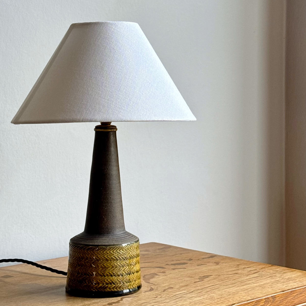Yellow Stoneware/ Table Lamp #2/ Nils Kähler, Denmark/ 1960s