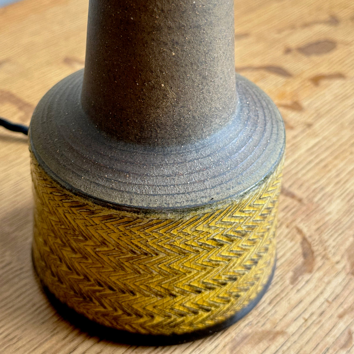 Yellow Stoneware/ Table Lamp #2/ Nils Kähler, Denmark/ 1960s