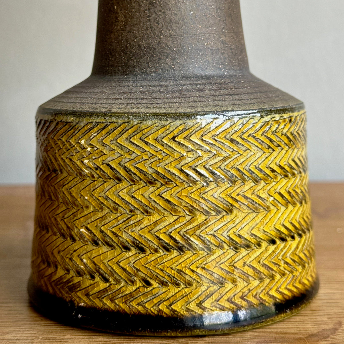 Yellow Stoneware/ Table Lamp #2/ Nils Kähler, Denmark/ 1960s