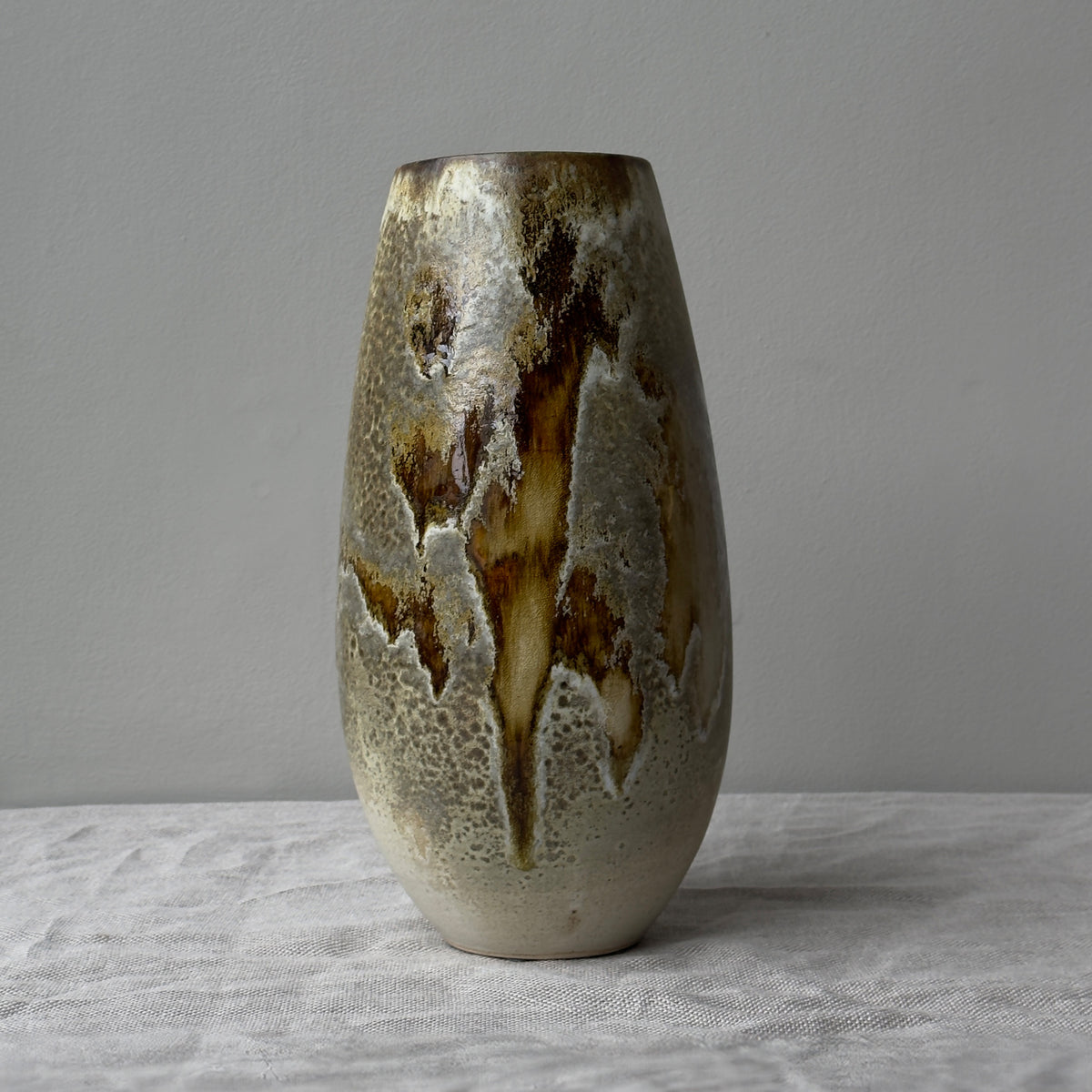 Tapered Vase/ Brown & Yellow