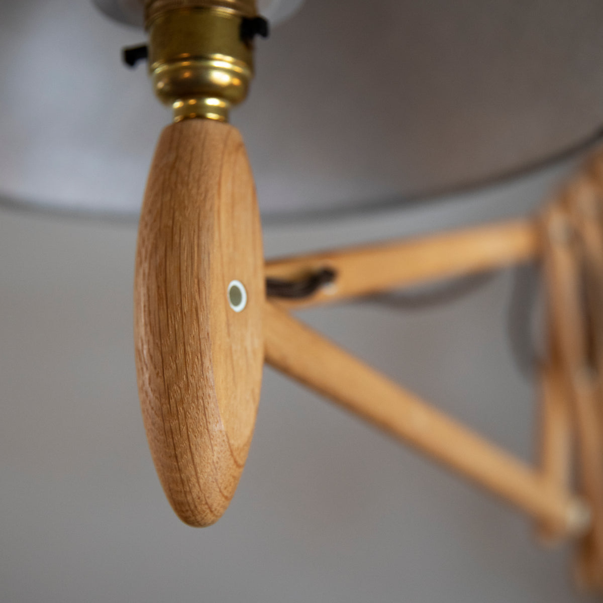 Large Oak 'Sax' Wall Lamp / Erik Hansen for Le Klint, 1952